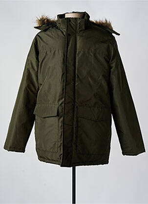 Doudoune fermeture zippée sous rabat pressionné a capuche vert JACK & JONES homme