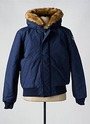 Blouson fermeture zippée sous rabat pressionné bleu TED LAPIDUS homme