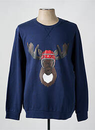 Pull col rond manches longues bleu RUCKFIELD homme