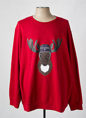 Pull col rond manches longues rouge RUCKFIELD homme