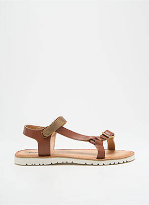 Sandales/nu pieds tissage satiné bout ouvert marron KICKERS fille
