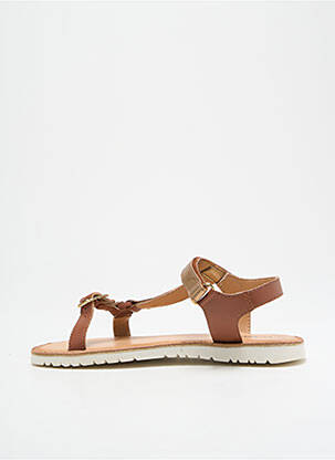 Sandales/nu pieds tissage satiné bout ouvert marron KICKERS fille
