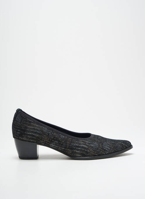 Escarpins tissage satiné talon de 4 à 6cm noir GEO-REINO femme