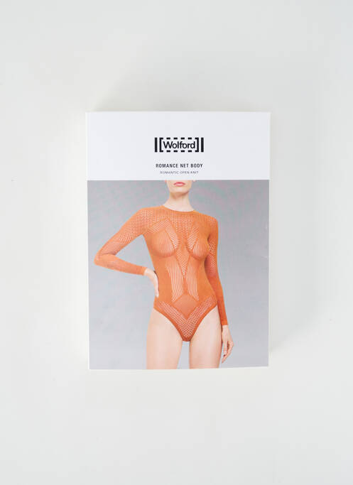 Body stretch manches longues orange WOLFORD femme