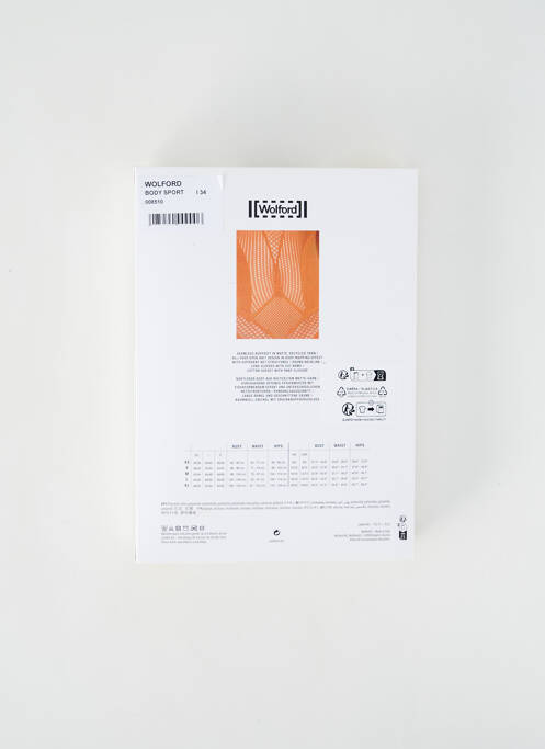 Body stretch manches longues orange WOLFORD femme