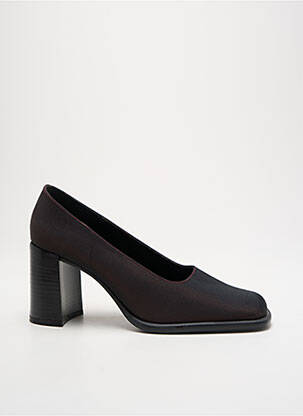 Escarpins tissage satiné talon de 7 à 9cm marron MADISON femme