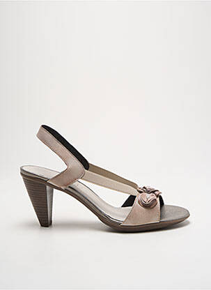 Sandales/nu pieds matière lisse talon de 7 à 9cm beige HISPANITAS femme