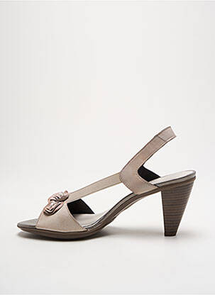 Sandales/nu pieds matière lisse talon de 7 à 9cm beige HISPANITAS femme
