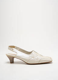 Escarpins tissage satiné talon de 4 à 6cm beige ARTIKA SOFT femme