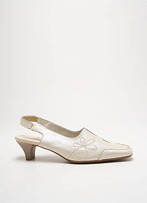 Escarpins tissage satiné talon de 4 à 6cm beige ARTIKA SOFT femme