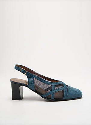 Sandales/nu pieds tissage satiné talon de 4 à 6cm bleu ARTIKA SOFT femme
