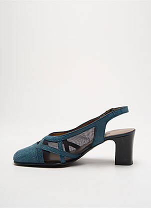 Sandales/nu pieds tissage satiné talon de 4 à 6cm bleu ARTIKA SOFT femme