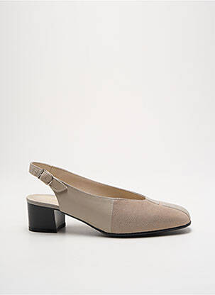Escarpins tissage satiné talon de 4 à 6cm beige OMBELLE femme