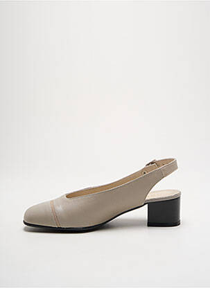 Escarpins tissage satiné talon de 4 à 6cm beige OMBELLE femme