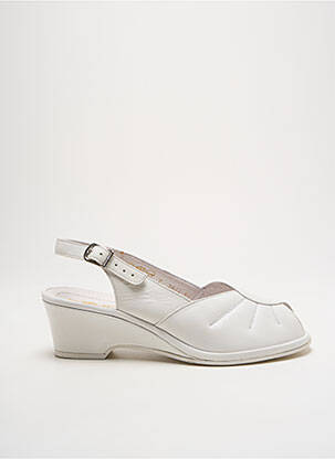Sandales/nu pieds matière lisse talon de 4 à 6cm blanc ROHDE femme