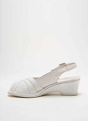 Sandales/nu pieds matière lisse talon de 4 à 6cm blanc ROHDE femme