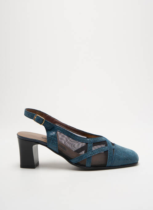 Sandales/nu pieds tissage satiné talon de 4 à 6cm bleu ARTIKA SOFT femme