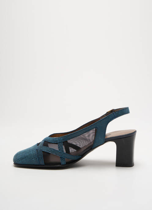Sandales/nu pieds tissage satiné talon de 4 à 6cm bleu ARTIKA SOFT femme