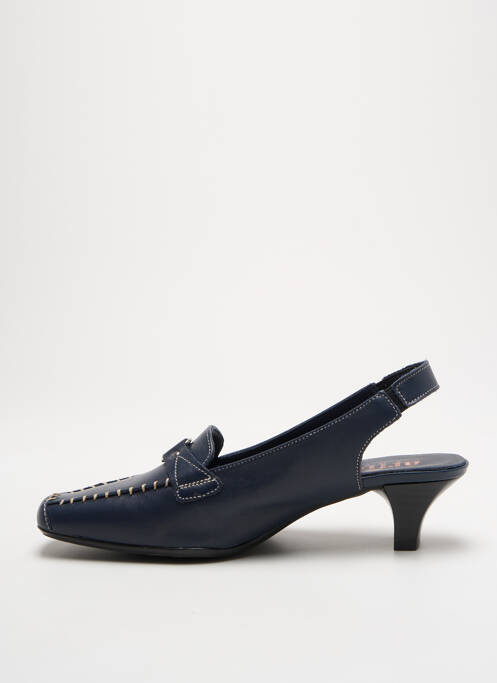 Escarpins tissage satiné talon de 4 à 6cm bleu ARTIKA SOFT femme
