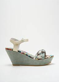 Sandales/nu pieds talon compensé talon de 7 à 9cm vert REGARD femme