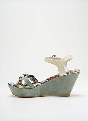 Sandales/nu pieds talon compensé talon de 7 à 9cm vert REGARD femme