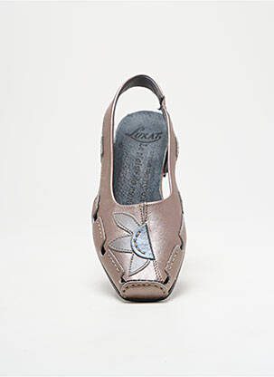 Sandales/nu pieds tissage satiné talon de 4 à 6cm rose LUXAT femme