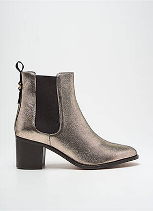 Bottines/boots tissage satiné talon de 4 à 6cm or MAISON TOUFET femme