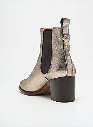 Bottines/boots tissage satiné talon de 4 à 6cm or MAISON TOUFET femme