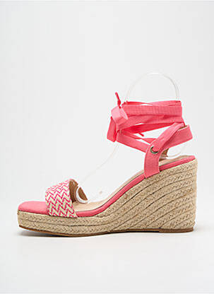 Espadrilles fermeture lacets talon de 7 à 9cm rose VANESSA WU femme