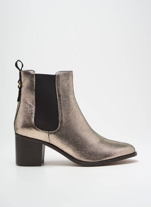 Bottines/boots tissage satiné talon de 4 à 6cm or MAISON TOUFET femme