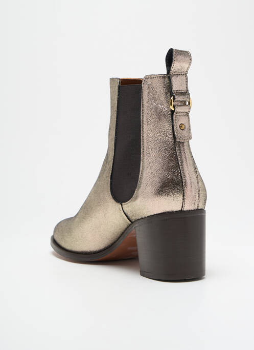Bottines/boots tissage satiné talon de 4 à 6cm or MAISON TOUFET femme