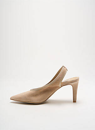 Escarpins nubuck talon de 7 à 9cm beige PERLATO femme