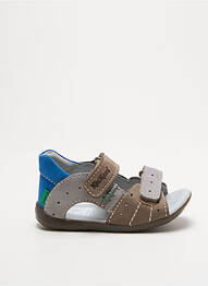 Sandales/nu pieds nubuck bout ouvert bleu KICKERS garçon