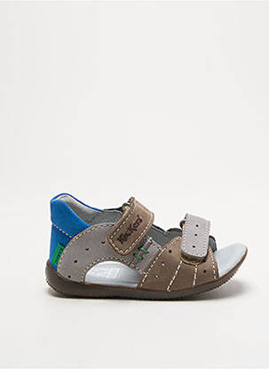 Sandales/nu pieds nubuck bout ouvert bleu KICKERS garcon