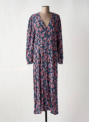 Robe longue manches longues manches longues bleu LA FEE MARABOUTEE femme