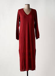 Robe pull col v manches longues rouge HUMILITY femme