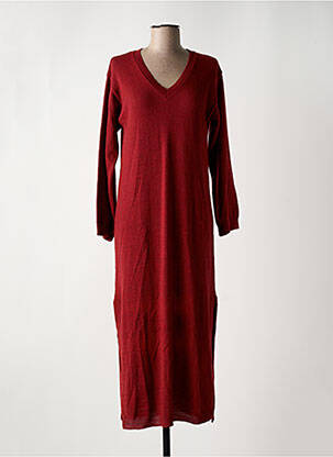 Robe pull col v manches longues rouge HUMILITY femme