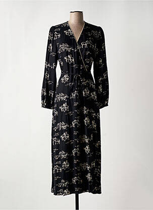 Robe longue manches longues manches longues noir LA FEE MARABOUTEE femme
