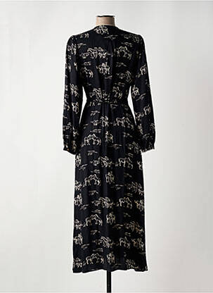 Robe longue manches longues manches longues noir LA FEE MARABOUTEE femme