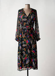 Robe longue manches longues manches longues noir LA FEE MARABOUTEE femme