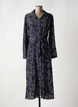 Robe longue manches longues manches longues bleu LA FEE MARABOUTEE femme
