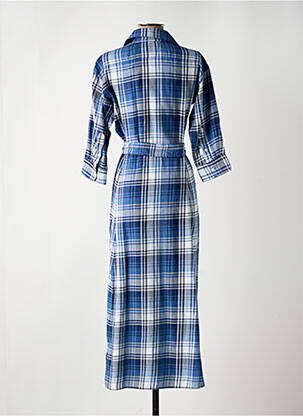 Robe longue coupe cintrée manches 3/4 bleu RALPH LAUREN femme