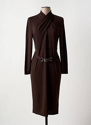 Robe mi-longue manches longues manches longues marron RALPH LAUREN femme