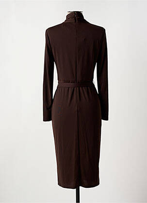 Robe mi-longue manches longues manches longues marron RALPH LAUREN femme