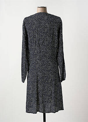 Robe mi-longue imprimé fantaisie manches longues noir LA FEE MARABOUTEE femme