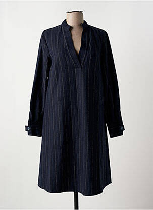 Robe mi-longue coupe évasée manches longues bleu HUMILITY femme