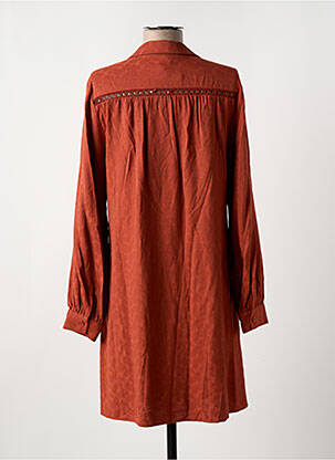 Robe courte coupe évasée manches longues orange LA FEE MARABOUTEE femme