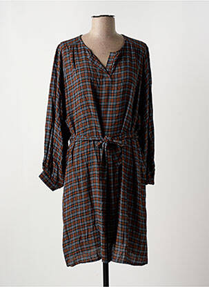 Robe mi-longue manches longues manches longues marron LA FEE MARABOUTEE femme