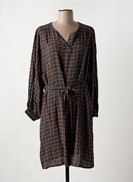Robe mi-longue manches longues manches longues marron LA FEE MARABOUTEE femme