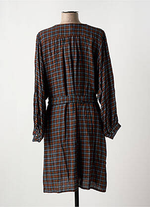 Robe mi-longue manches longues manches longues marron LA FEE MARABOUTEE femme